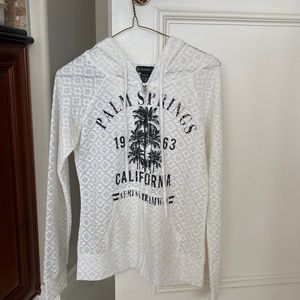 Lacy white zip-up hoodie